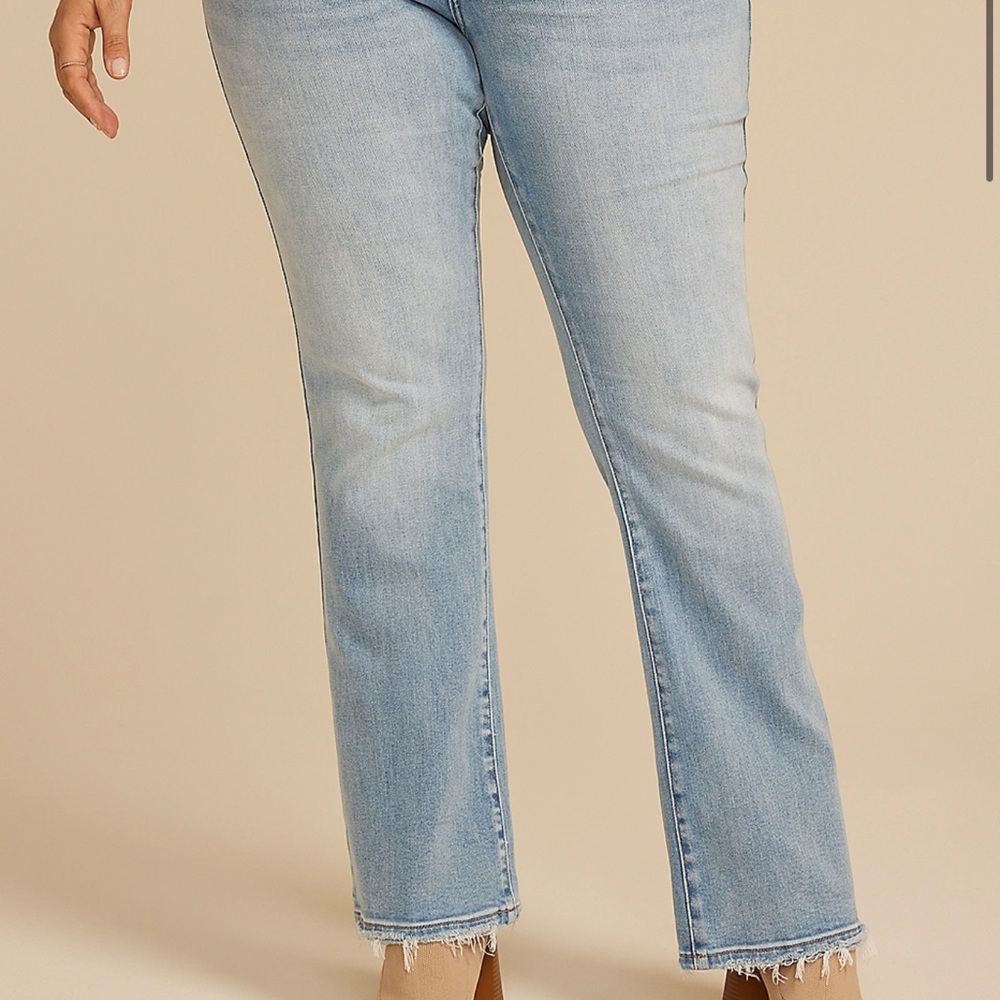 KanCan Light Blue Boot Cut Jeans with Frayed Hem